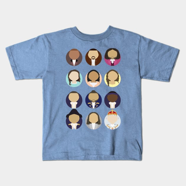 Hamilton Busts Kids T-Shirt by RoyalGlass